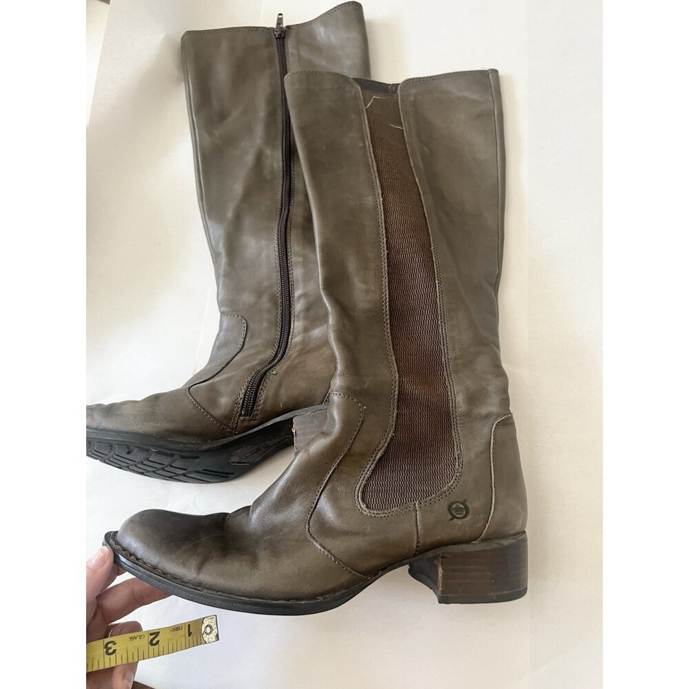 Born Valentina Tall Boots Brown Womens Size 8 Zip Up Riding Boots Equestrian